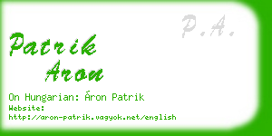 patrik aron business card